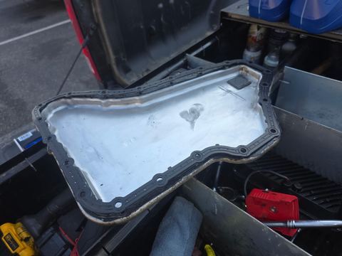 Transmission service — clean pan, new gasket